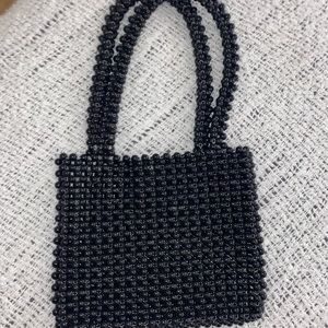 No name beaded purse black